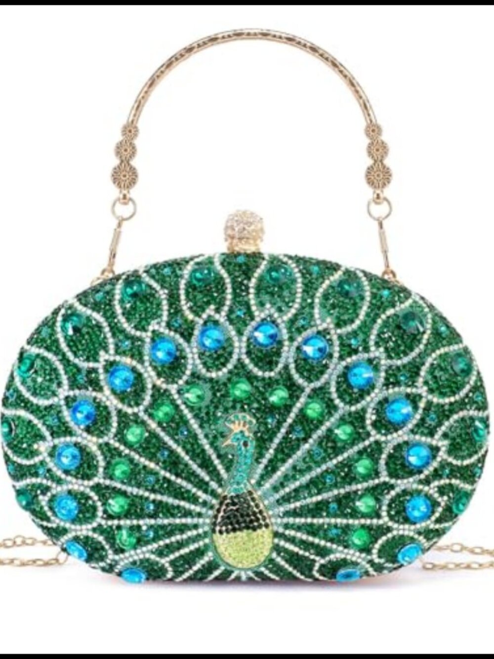 Rhinestone Beaded Peacock Peacock Beaded Evening Clutch Crossbody Shoulder Bag